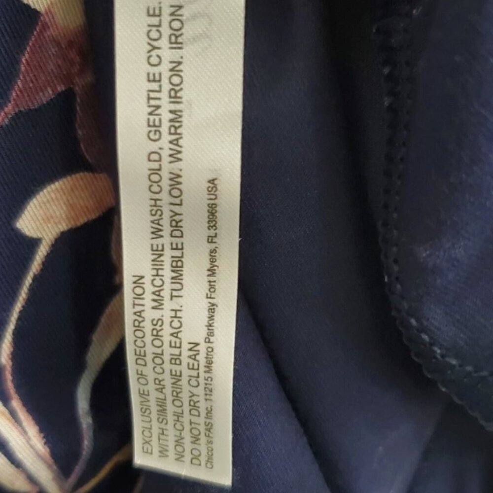 NWT Soma M Cool Night's Short Sleeve Sleepshirt in Sumptuous Bouquet Navy $42 - Picture 6 of 6